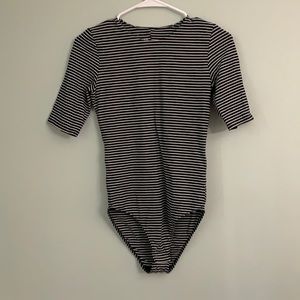 Everlane Black and White Striped Bodysuit